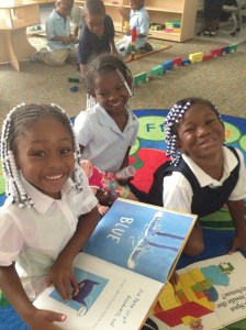 Reading Pete the Cat with Erriana, Jade and Zuri. 